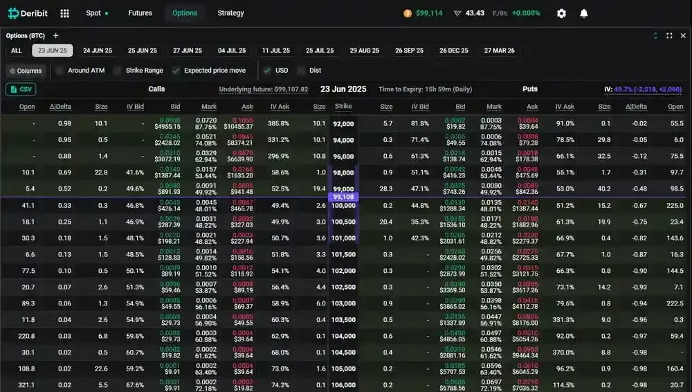Deribit Options