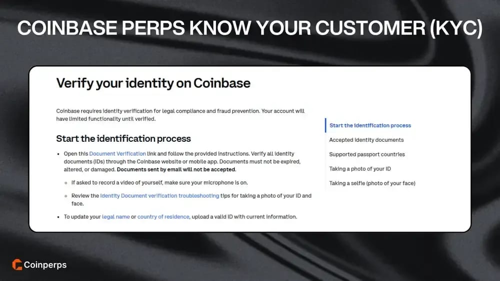 Coinbase Perps Know Your Customer (KYC)