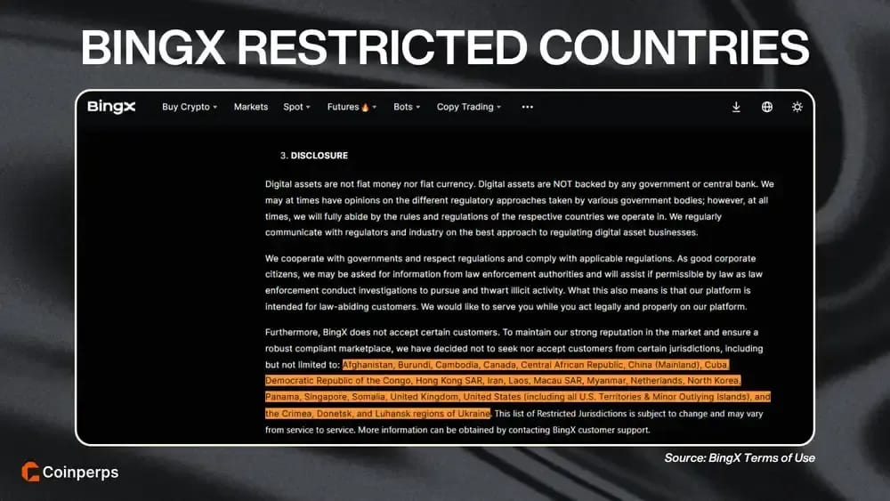 List of BingX Perpetuals Restricted Countries in 2026