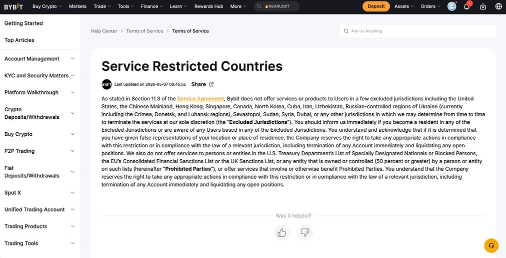 Which Countries Does Bybit Restrict?